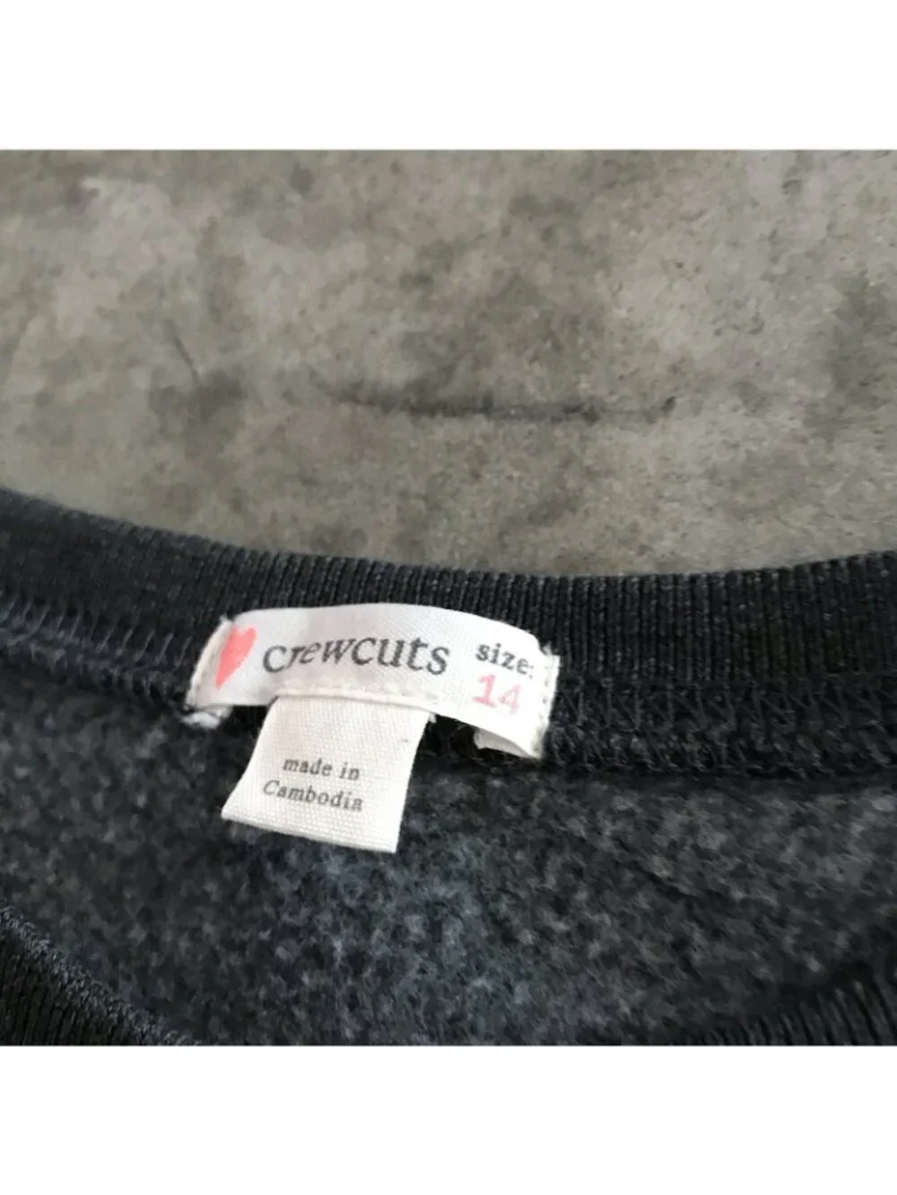 Crewcuts Pullover Top Girls 14 Glitter Gold Hearts Stars Gray Sweatshirt BTS